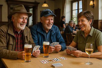 Senioren spielen Skat im Bayerischen Wald